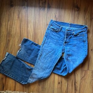 7 for all Mankind Low Rise Blue Flare Leg Jeans